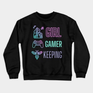 Girl Gamer Beekeeping Cute Design Crewneck Sweatshirt